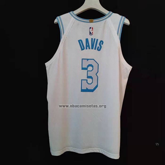 Camiseta Los Angeles Lakers Anthony Davis NO 3 Ciudad Autentico 2020-21 Blanco